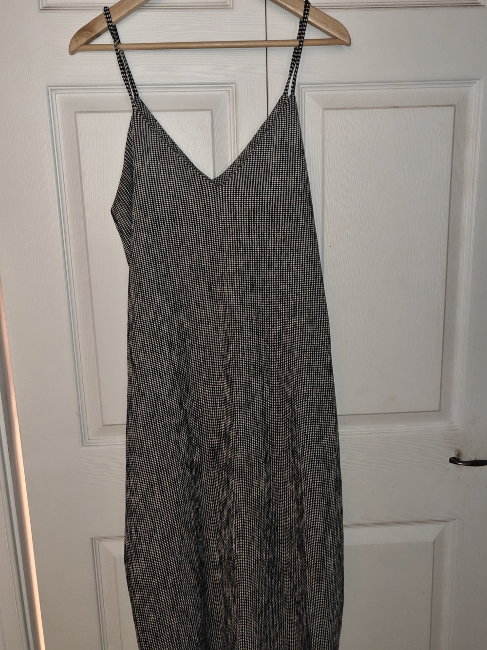 Zara Black and White Striped Midi Slip Dress